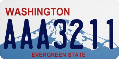 WA license plate AAA3211