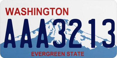 WA license plate AAA3213