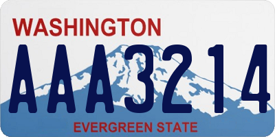 WA license plate AAA3214