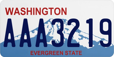 WA license plate AAA3219