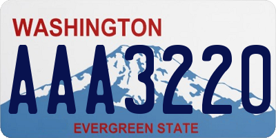 WA license plate AAA3220