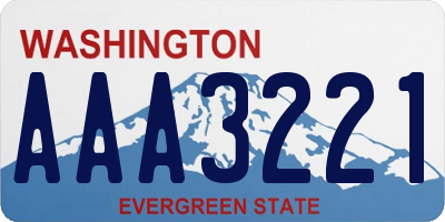 WA license plate AAA3221
