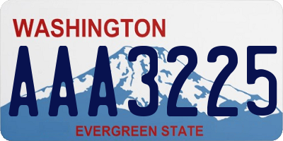 WA license plate AAA3225