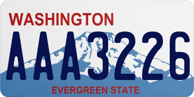 WA license plate AAA3226