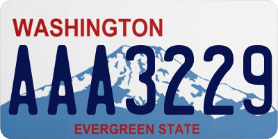 WA license plate AAA3229