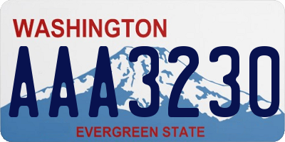 WA license plate AAA3230