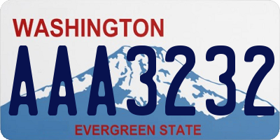 WA license plate AAA3232