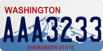 WA license plate AAA3233