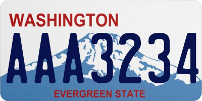 WA license plate AAA3234