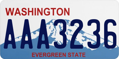 WA license plate AAA3236