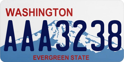 WA license plate AAA3238