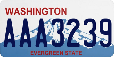 WA license plate AAA3239