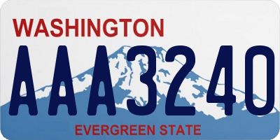 WA license plate AAA3240