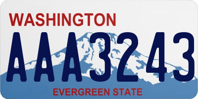 WA license plate AAA3243