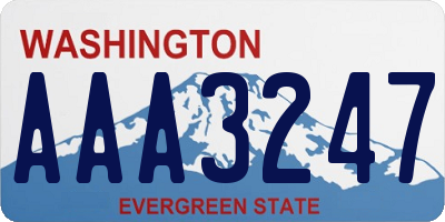 WA license plate AAA3247