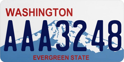 WA license plate AAA3248