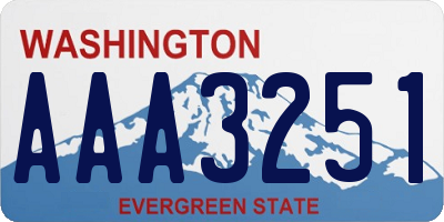 WA license plate AAA3251