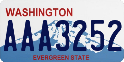 WA license plate AAA3252