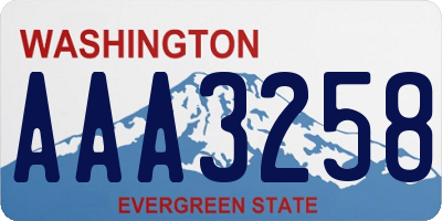 WA license plate AAA3258