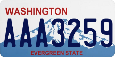WA license plate AAA3259