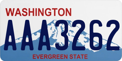 WA license plate AAA3262