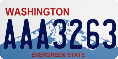 WA license plate AAA3263