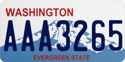 WA license plate AAA3265