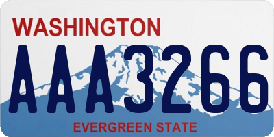 WA license plate AAA3266