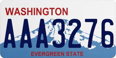 WA license plate AAA3276