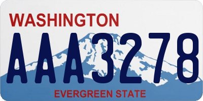 WA license plate AAA3278