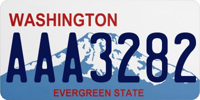 WA license plate AAA3282