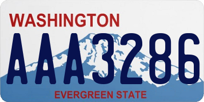 WA license plate AAA3286