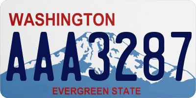 WA license plate AAA3287