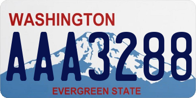 WA license plate AAA3288