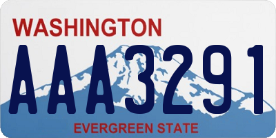 WA license plate AAA3291