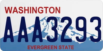 WA license plate AAA3293