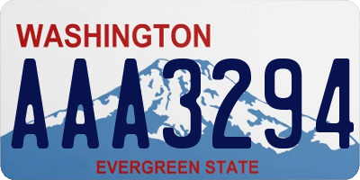 WA license plate AAA3294