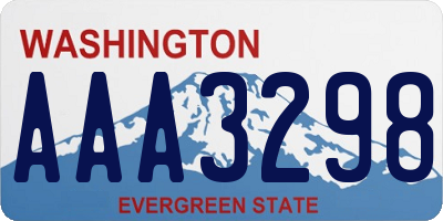 WA license plate AAA3298