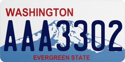 WA license plate AAA3302