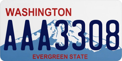 WA license plate AAA3308