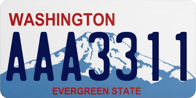 WA license plate AAA3311