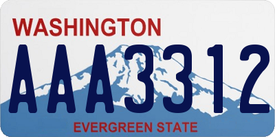 WA license plate AAA3312