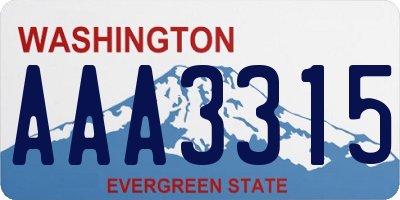 WA license plate AAA3315