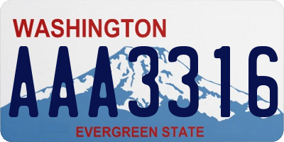 WA license plate AAA3316