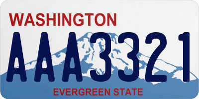 WA license plate AAA3321