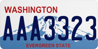 WA license plate AAA3323