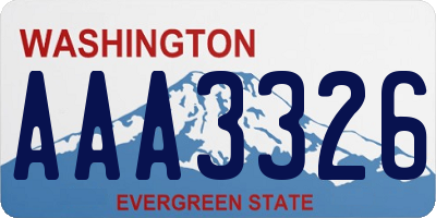 WA license plate AAA3326
