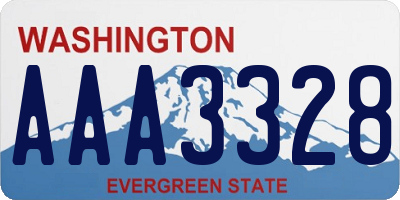 WA license plate AAA3328