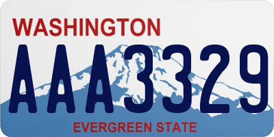 WA license plate AAA3329