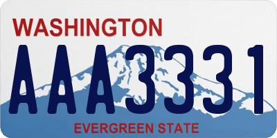 WA license plate AAA3331